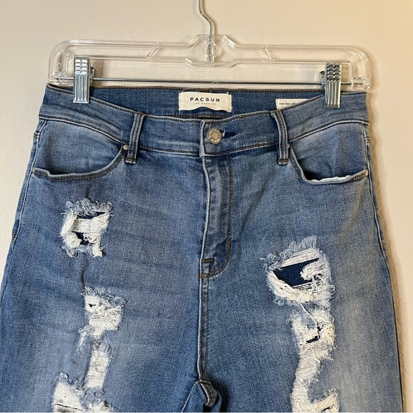 PAC SUN HighRise Distressed light wash Ankle Jegging Jeans Pants Size 28 - Picture 6 of 9